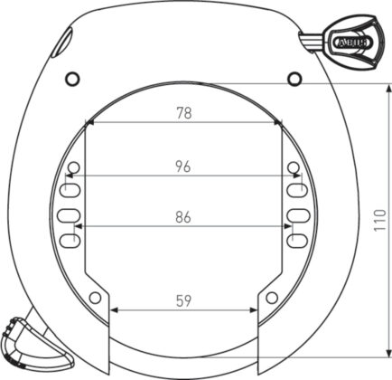 ABUS 5755L NR BR runkolukon mitat