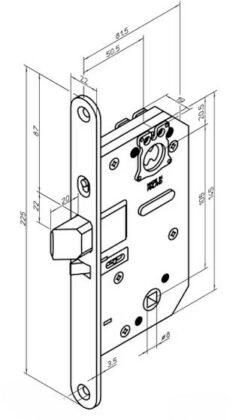 ABLOY LC204 / 4180 lukkorungon mitat